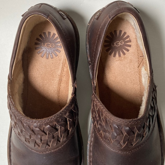 UGG Anila Leather Wool Lined Clogs Comfort Shoes US Size 9 - Picture 9 of 15